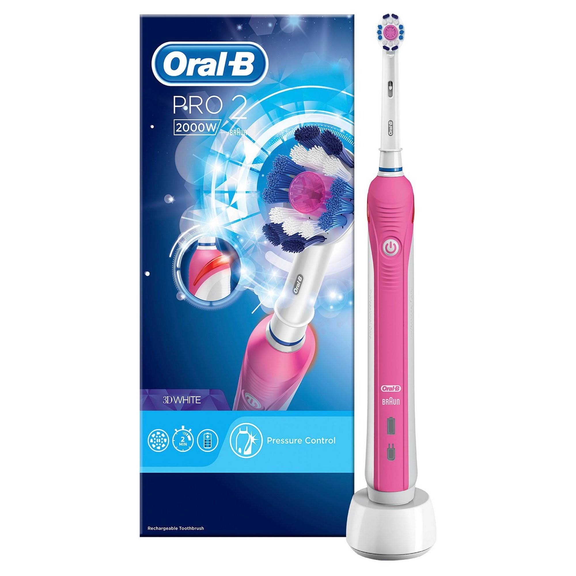 Oral B Pro 2000 Limited Edition Electric Rechargeable Toothbrush - Pink
