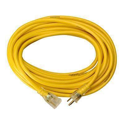 Yellow Jacket 2884 SJTW Contractor Extension Cord - with Lighted Ends, 50', 12/3 Heavy-Duty 15 Amp