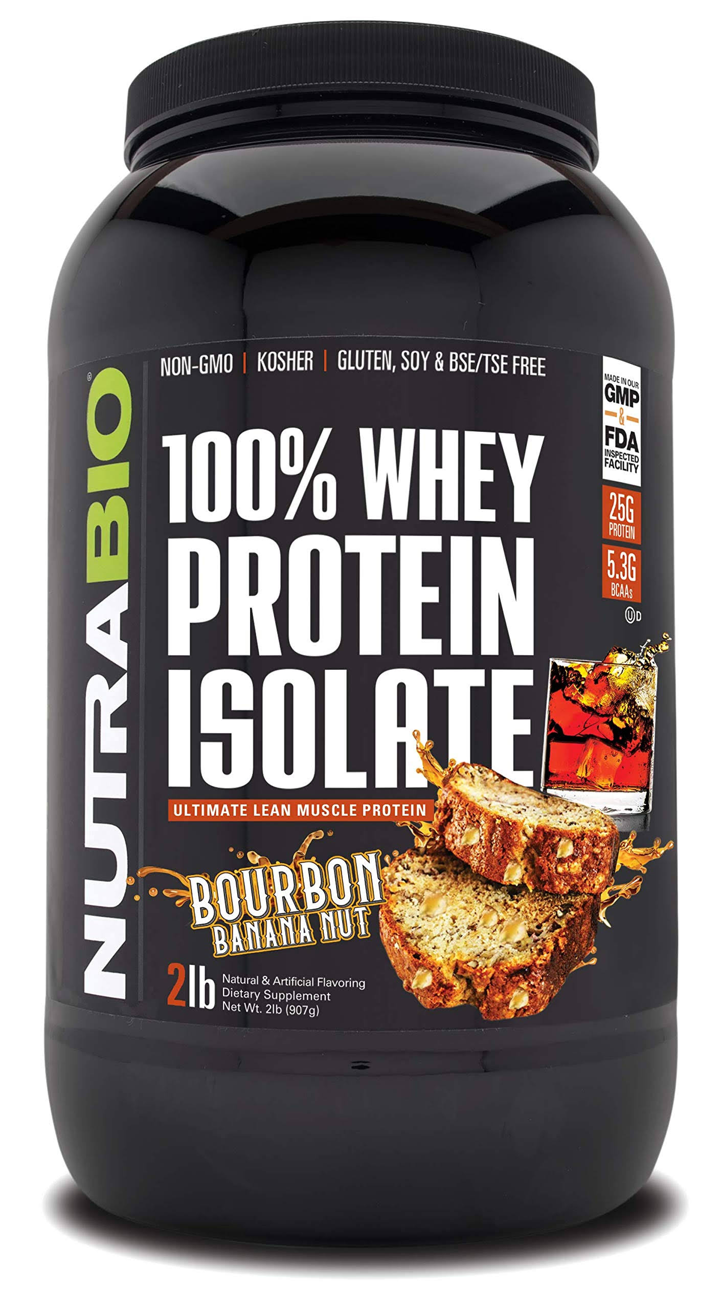 NutraBio Labs Whey Protein Isolate 907 Gr Bourbon Banana Nut