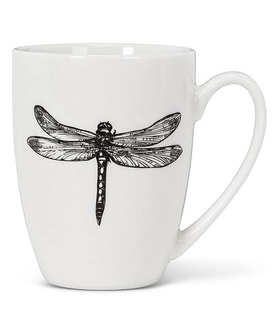 Abbott White & Black Dragonfly Mug One-Size