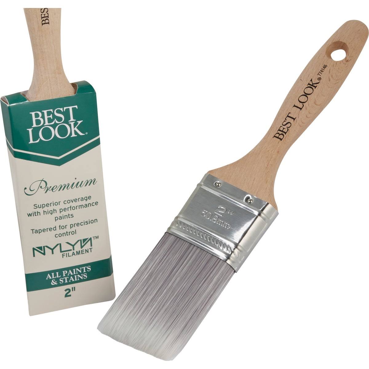 Best Look Premium 2 in. Flat Nylyn Paint Brush 774146