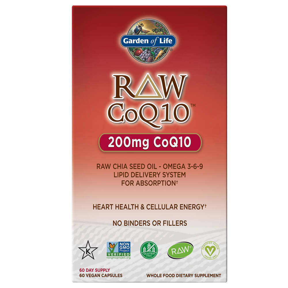 Garden of Life Raw CoQ10 - 200mg, 60 Vegetarian Capsules