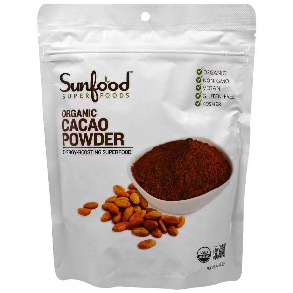 Sunfood Raw Cacao Powder - Certified Organic, 8oz