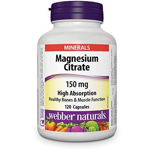 Webber Naturals Magnesium Citrates High Absorption Dietary Supplement - 150mg, 120ct