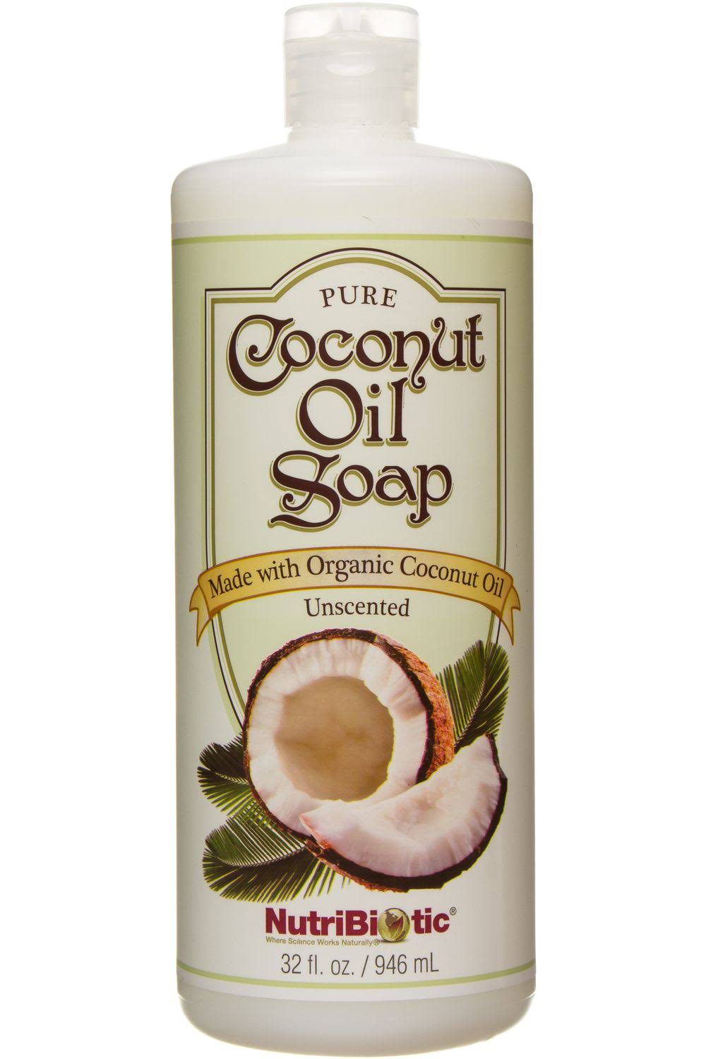 Nutribiotic Pure Coconut Oil Soap - Unscented, 32oz