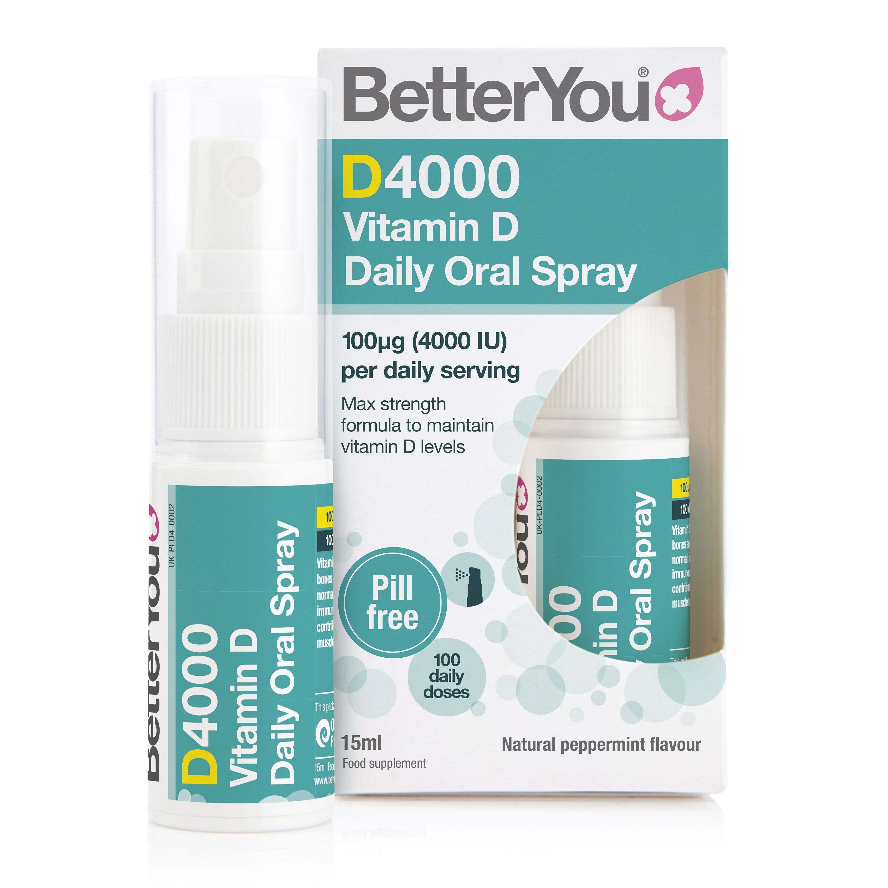 BetterYou Dlux 4000 Daily Vitamin D Oral Spray 15 ml.
