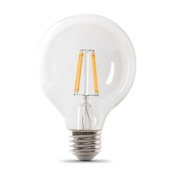 Feit Electric BPG2540/950CA/FIL LED Bulb, 120 V, 3.8 W, Medium E26, G25 Lamp, Daylight Light