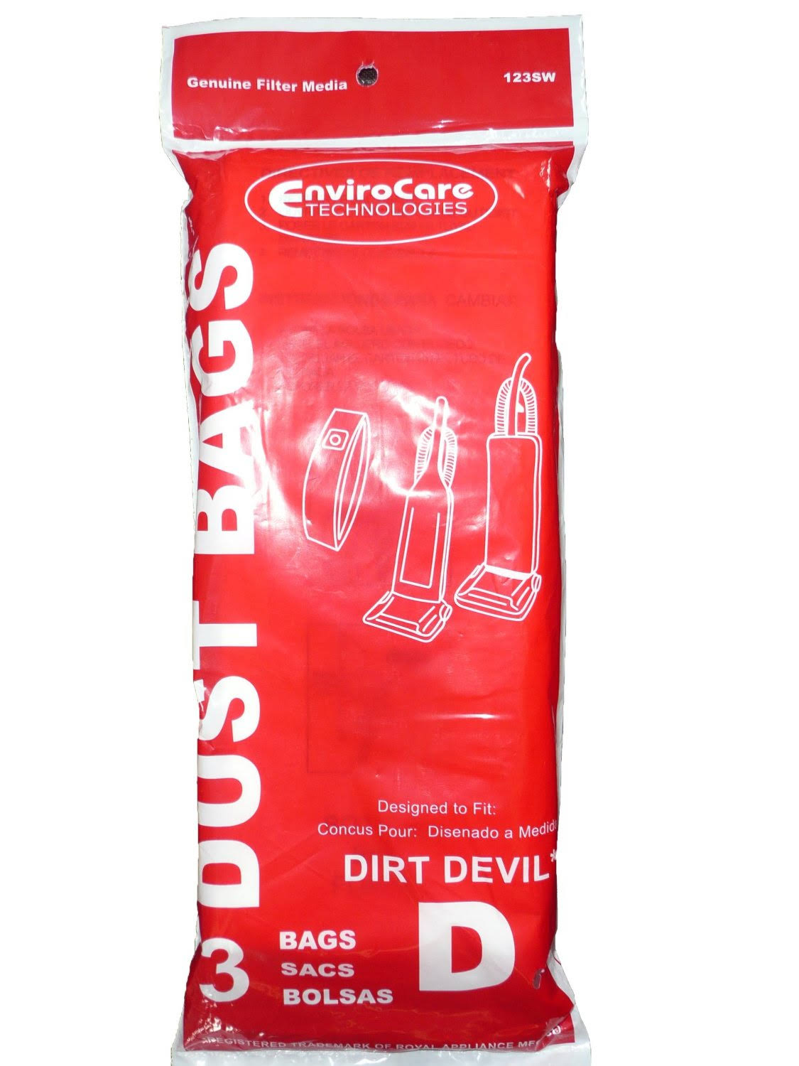 Dirt Devil Dust Bags - Type D, 3bags