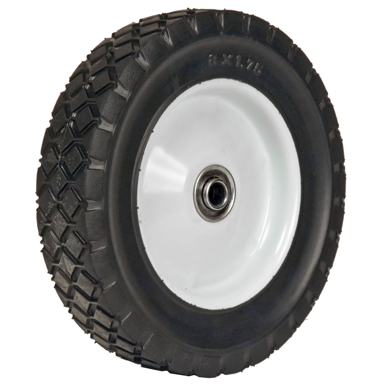 Martin Wheel 875-OF Diamond Tread Steel Wheel - 8"x1 3/4", 60lb Capacity, White Rim