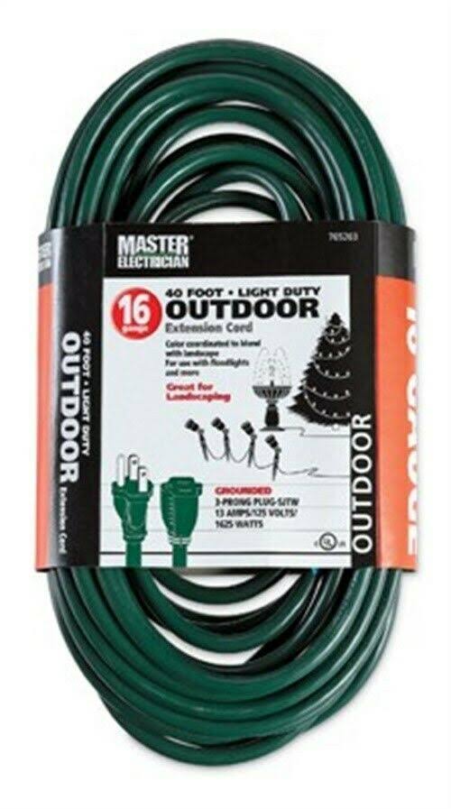 Master Electrician Outdoor Landscape Outdoor Extension Cord - Green, 40'