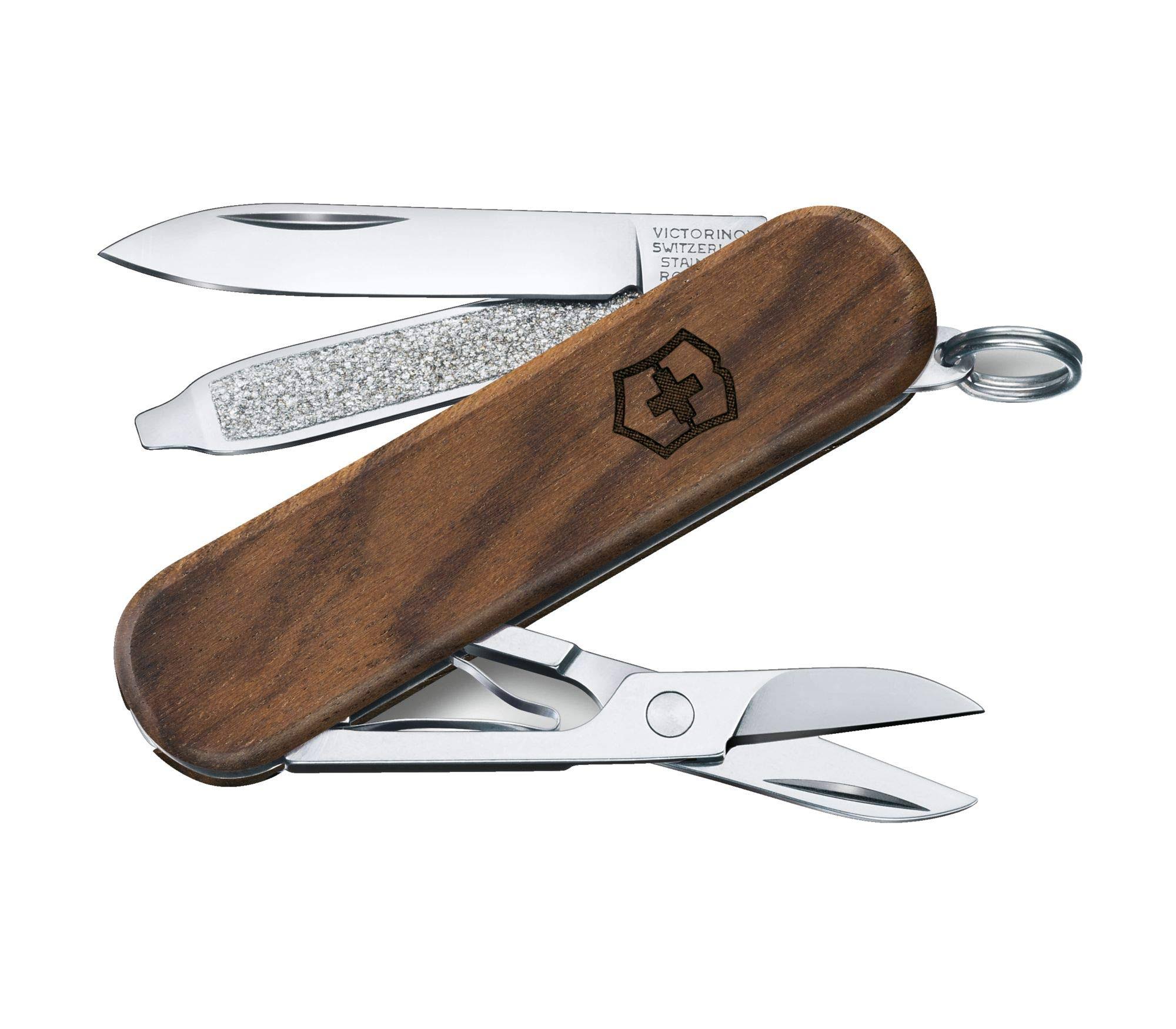 Victorinox Swiss Army Classic SD Pocket Knife Multi-Tool - Walnut Wood