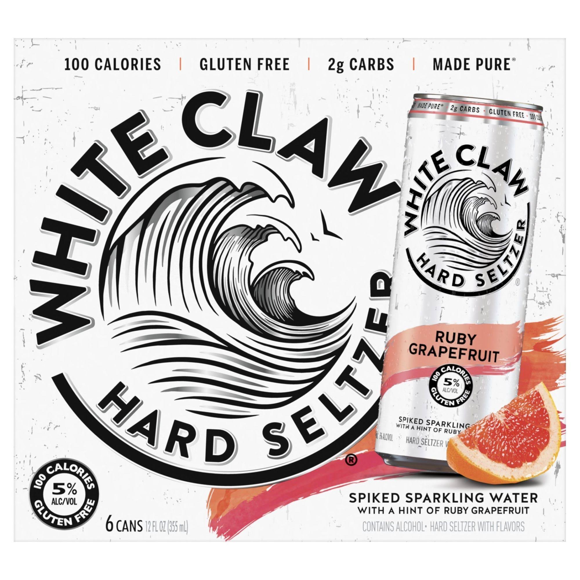 White Claw Sparkling Water - Ruby Grapefruit, 6 Cans