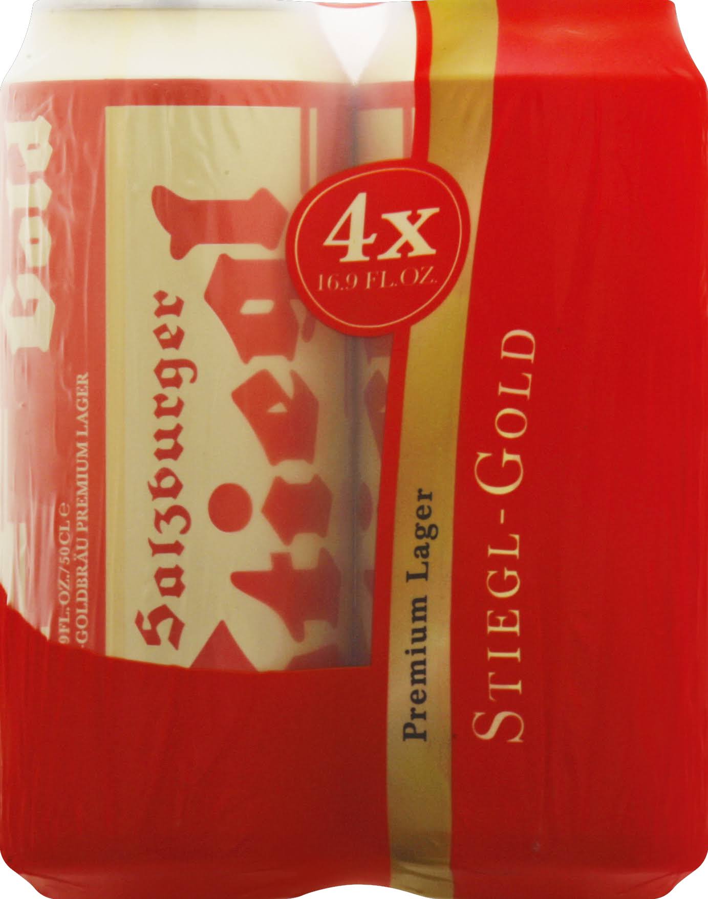 Stiegl-Goldbrau Beer, Premium Lager - 4 cans [16.9 fl oz]