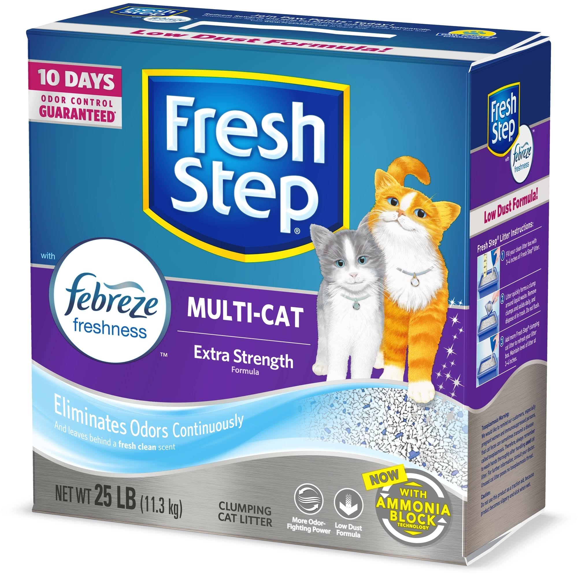 Fresh Step Scoopable Cat Litter - Multi-Cat, 25lbs