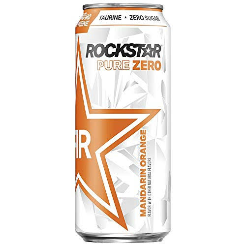 Rockstar Energy Drink Pure Zero, Mandarin Orange, 16oz Can
