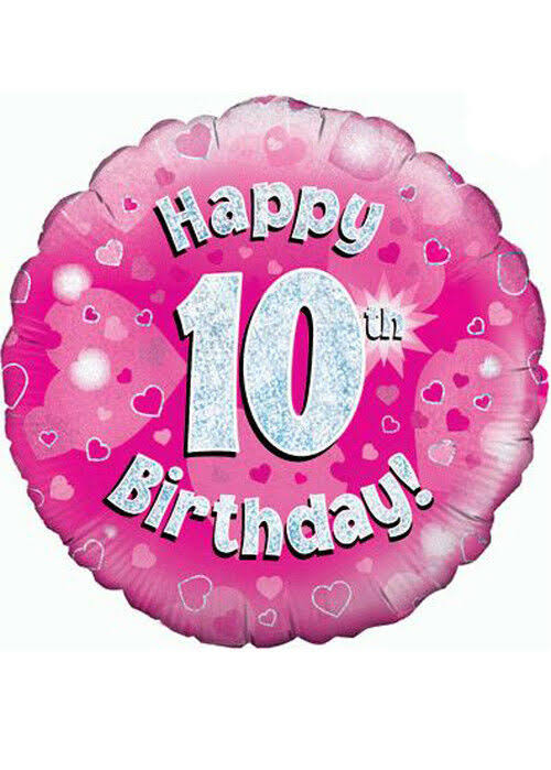 Oaktree Happy 10th Birthday Foil Balloon - Pink, 18"