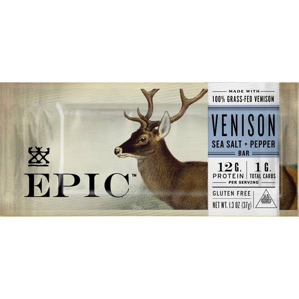 Epic Bar, Venison, Sea Salt + Pepper - 1.3 oz