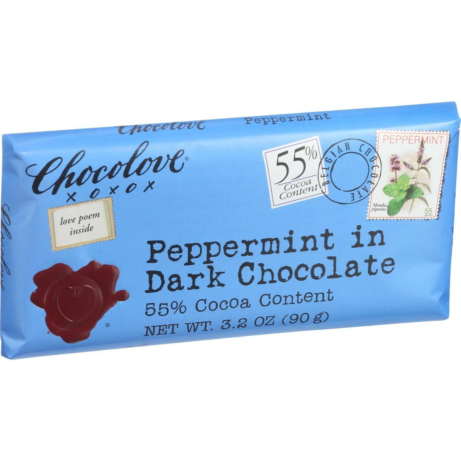 Chocolove Peppermint In Dark Chocolate - 12 x 3.2oz