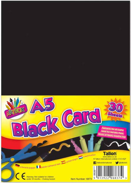 Artbox A5 Black Card - 30 Sheets