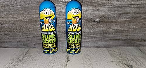 Slime Licker MEGA Size - 2-Pack of Sour Rolling Liquid Candy - TWO Blu