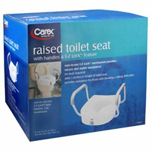 Carex Raised Toilet Seat - E-z Lock, with Arms