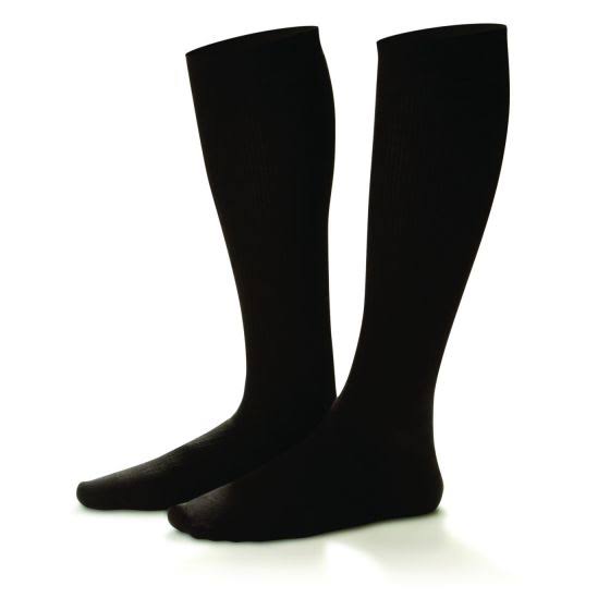 Dr. Comfort Men's Cotton Dress 10-15 Knee High Compression Socks Black XLarge