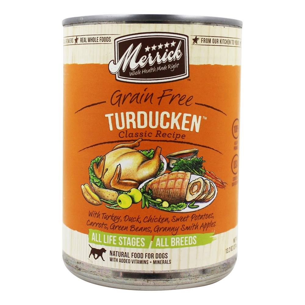 Merrick Turducken Canned Dog Food - Turkey, Duck & Chicken, 374g