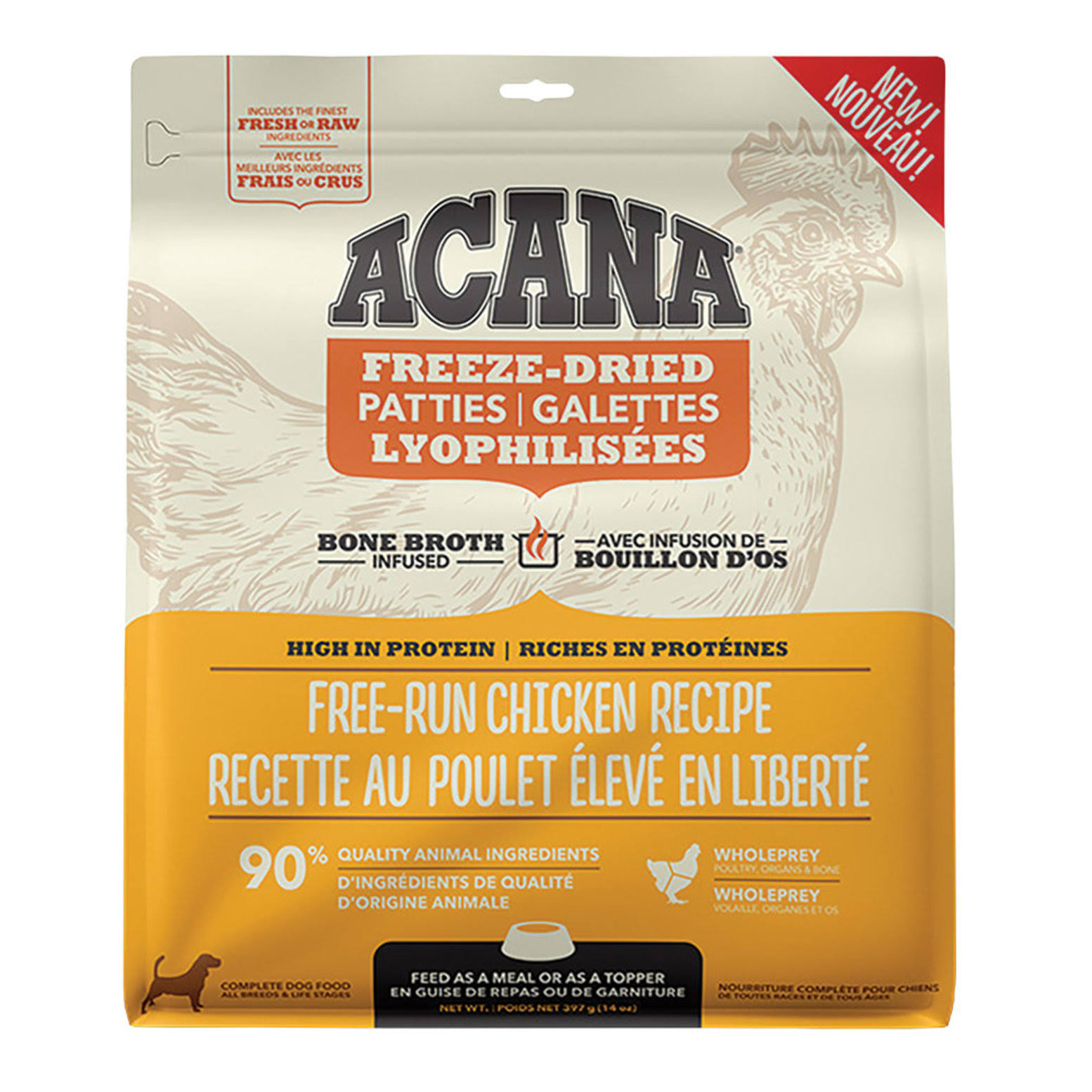 Acana Freeze Dried Dog Food Chicken Patties 397G