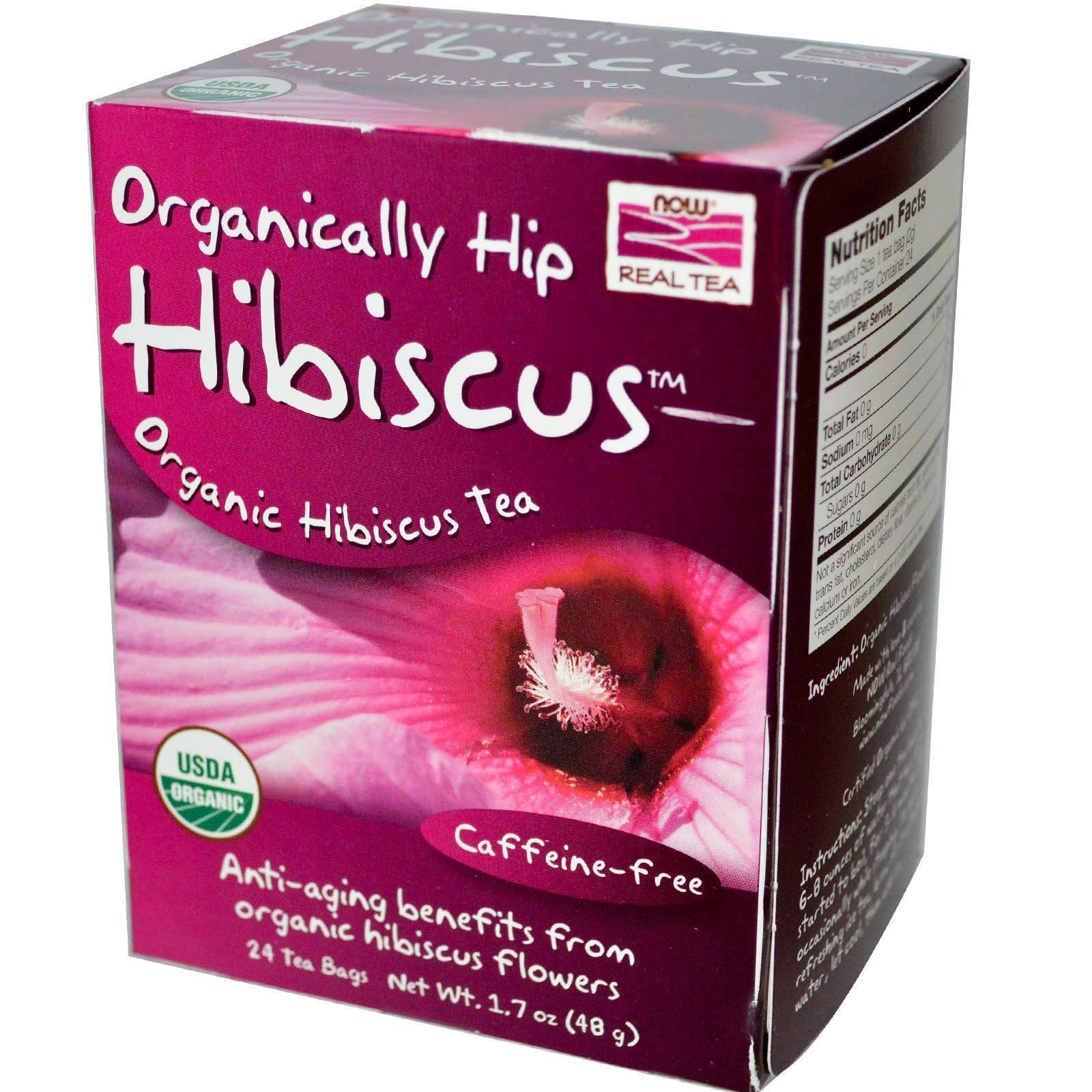 Now Foods Organically Hip Hibiscus Tea - 24 ct