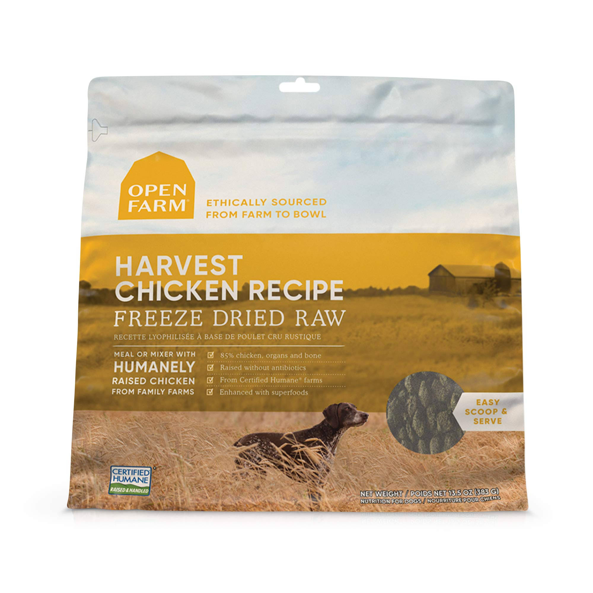 Open Farm Freeze Dried Raw Dog Food - Harvest Chicken Recipe, 13.5oz