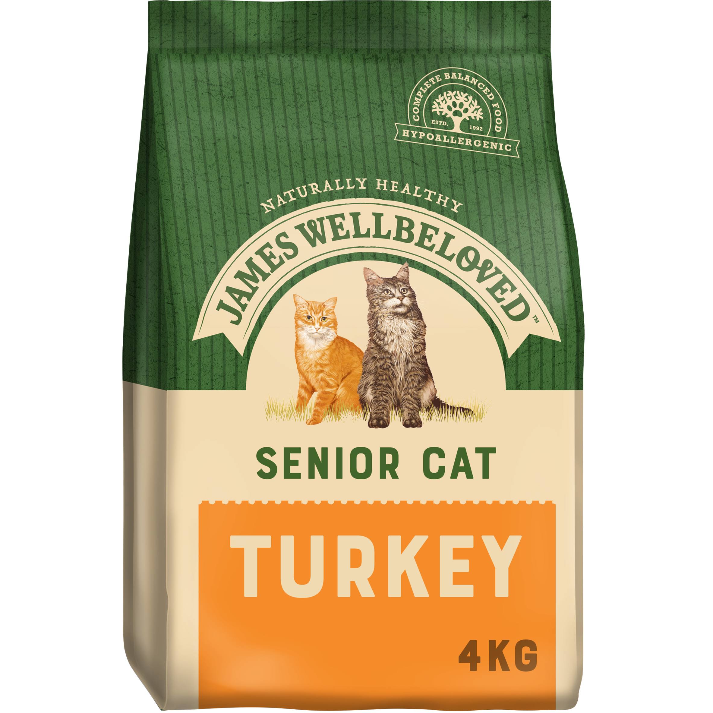 James Wellbeloved Turkey & Rice Senior Dry Cat Food - 4kg