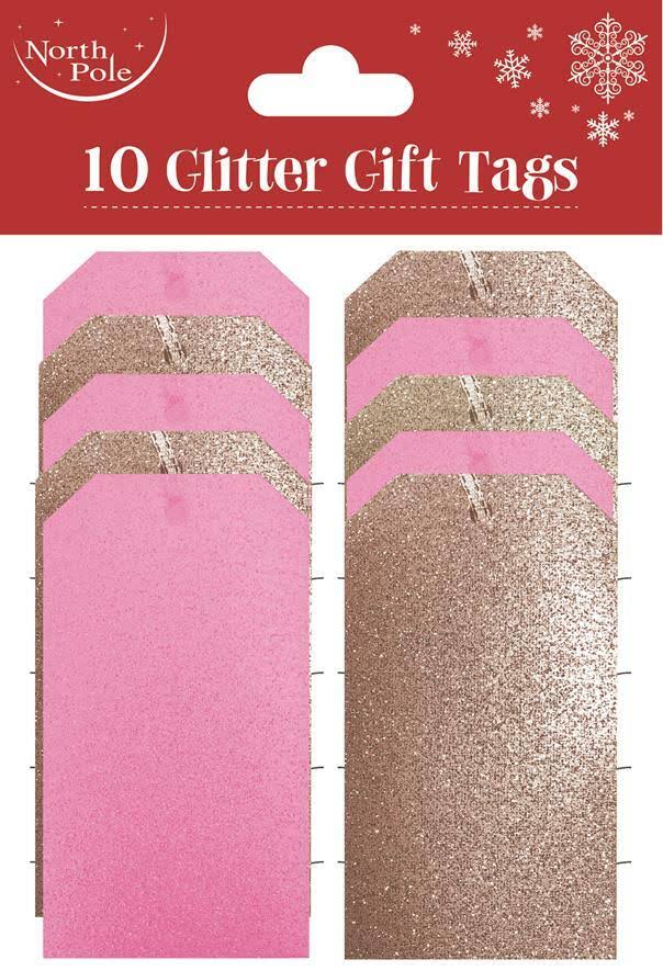 Pink & Rose Gold Glitter Gift Tags 10pk