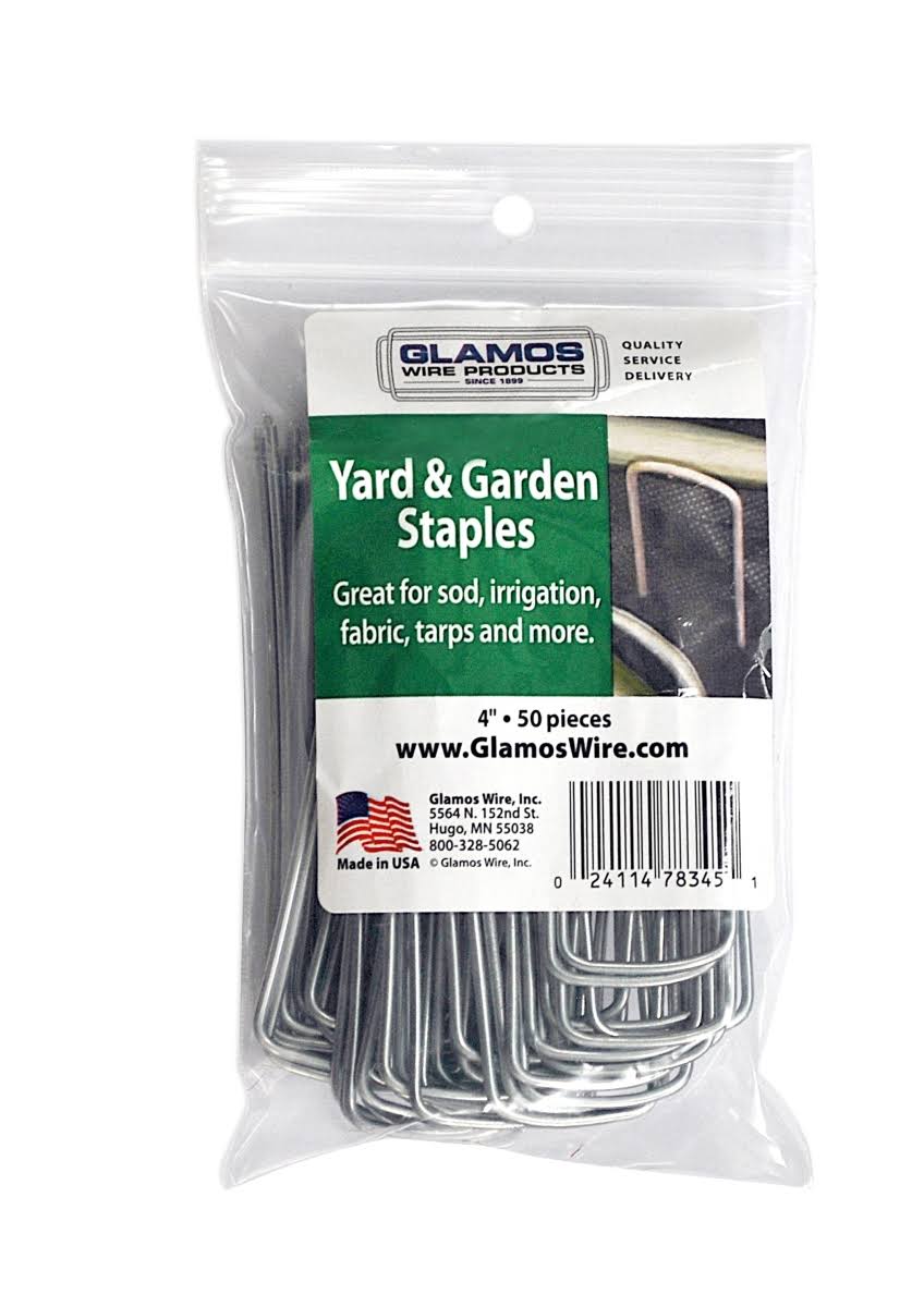 Glamos Wire Products 83450 4 x 1 x 4 in. Square Landscape Staple - Pack of 50