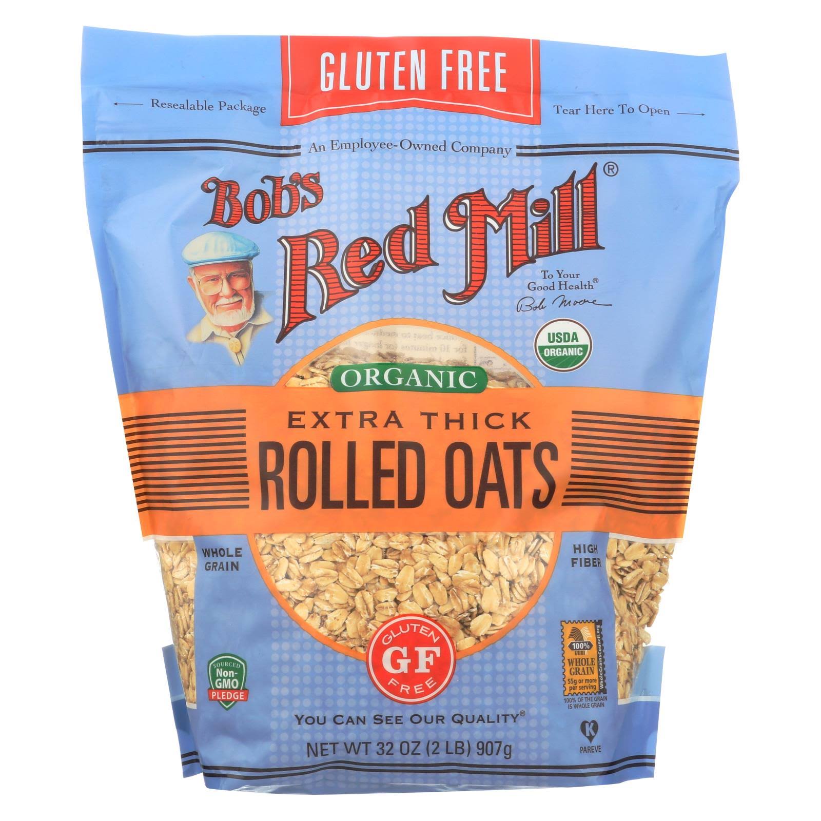 Bob's Red Mill Gluten Free Organic Thick Rolled Oats, 32 Oz