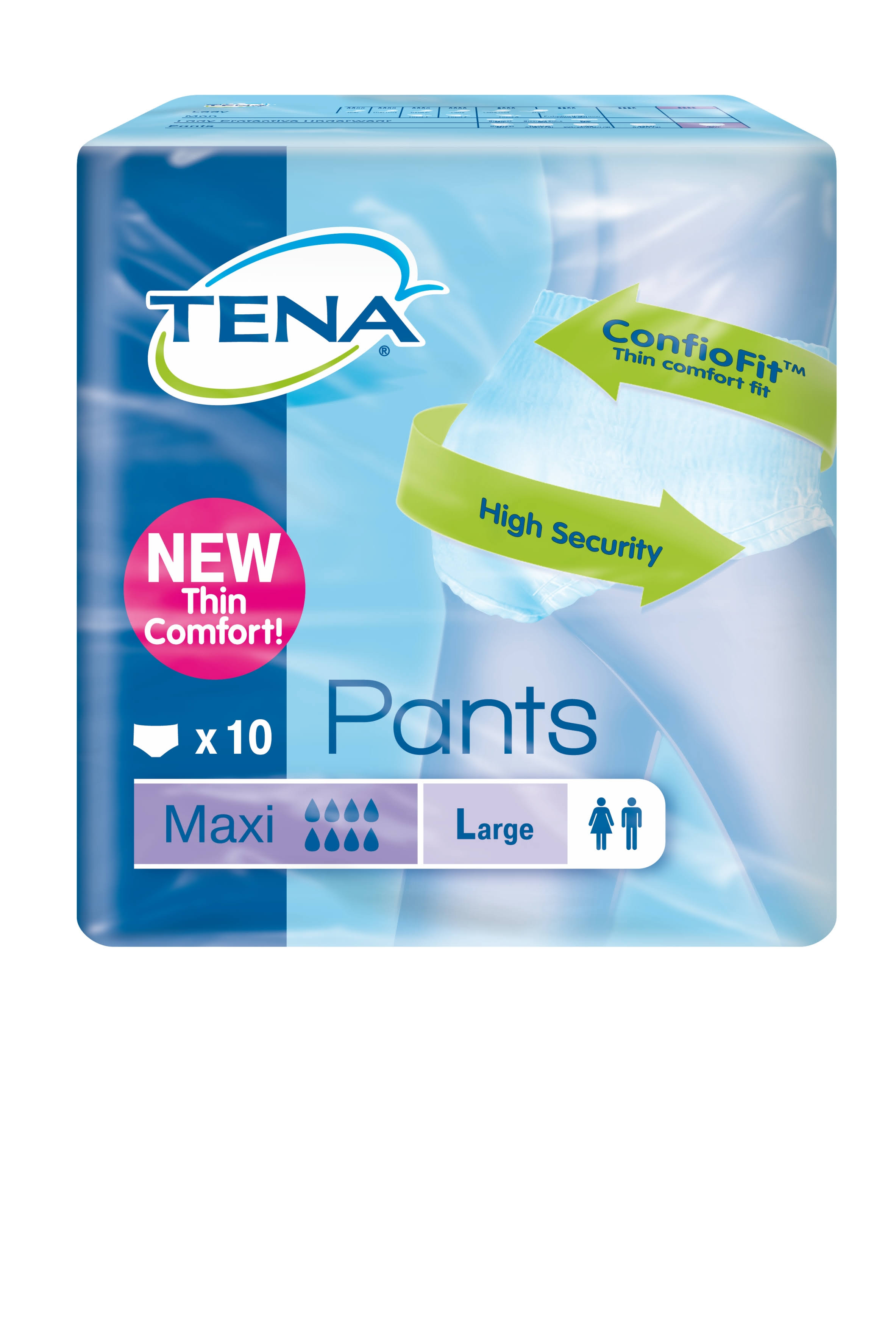 Tena Pants - Maxi, Large, 10 Pack