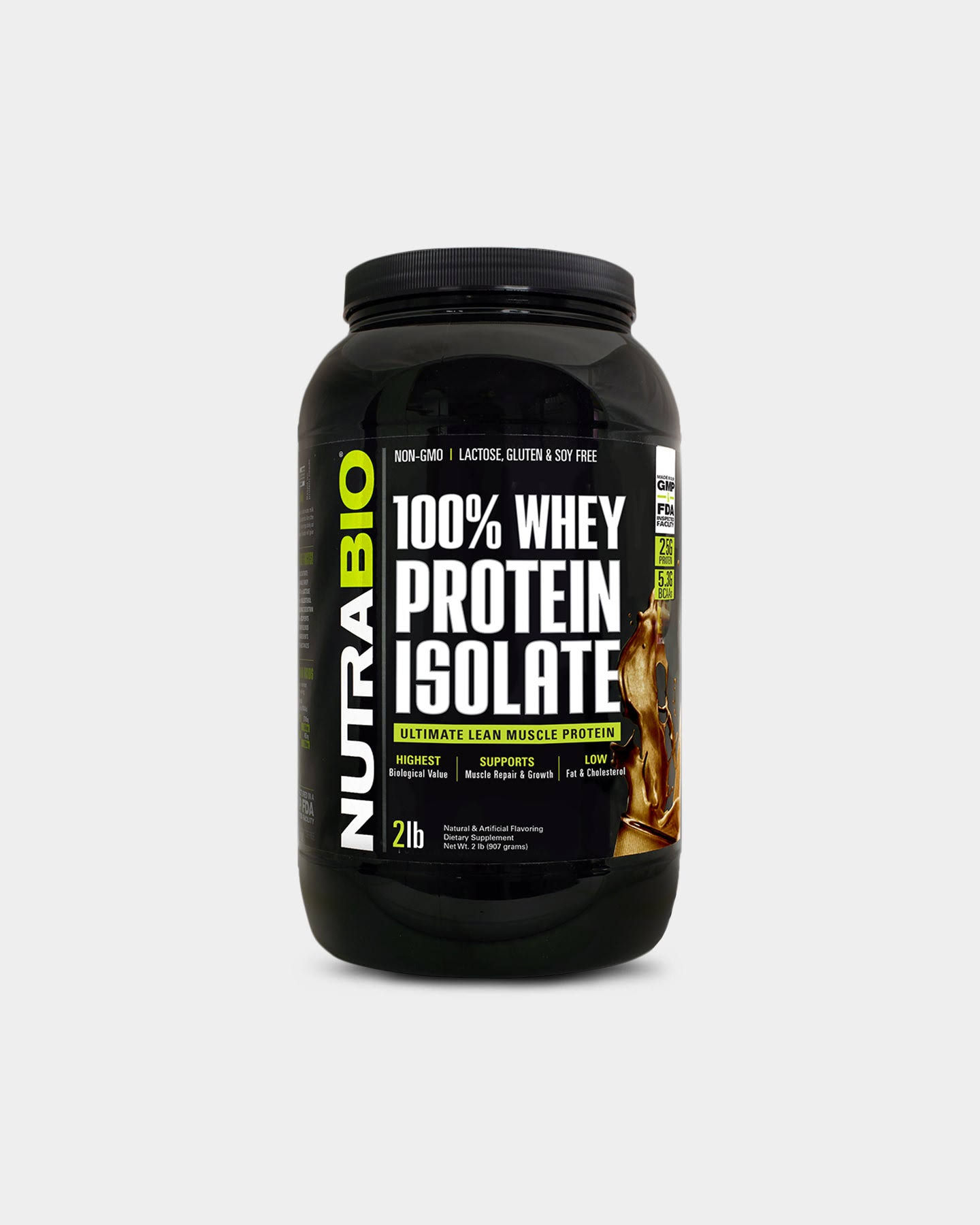 NutraBio 100% Whey Protein Isolate Supplement - 2lbs, Dutch Chocolate