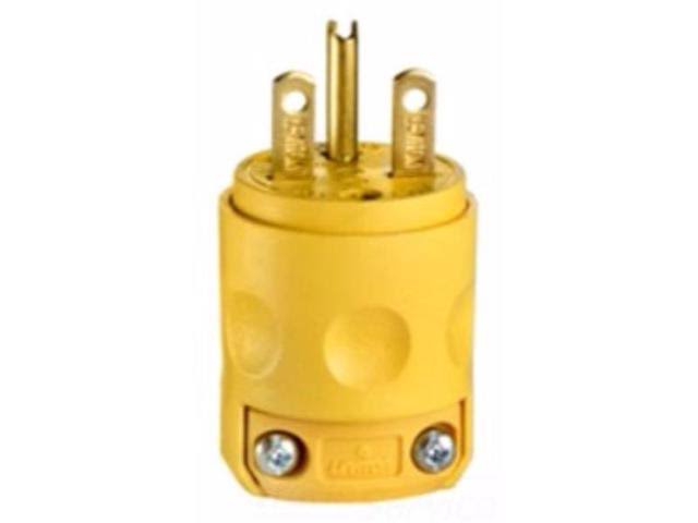 Leviton 615PV 15 Amp 250 Volt Grounding Plug Yellow