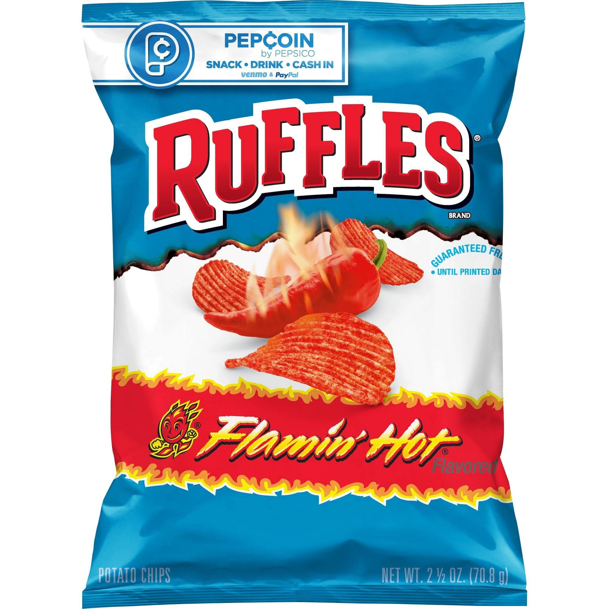 Ruffles Potato Chips, Flamin’ Hot Flavored - 2.5 oz