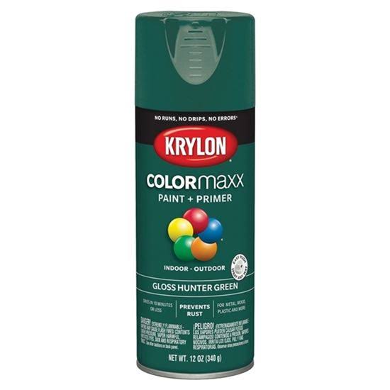 Krylon COLORmaxx K05523007 Spray Paint, Gloss, Hunter Green, 12 oz Aerosol Can