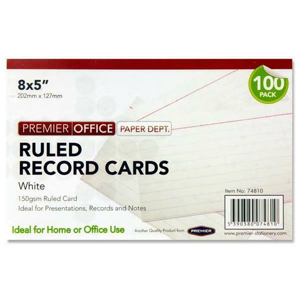 Premier Depot Record Cards - White, x100