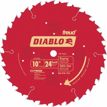 Diablo D1024X Ripping Saw Blade - 10 in x 24 Tooth