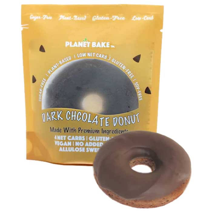 Planet Bake Sugar-Free Dark Chocolate Donut - 60 Grams - Delivered by Mercato