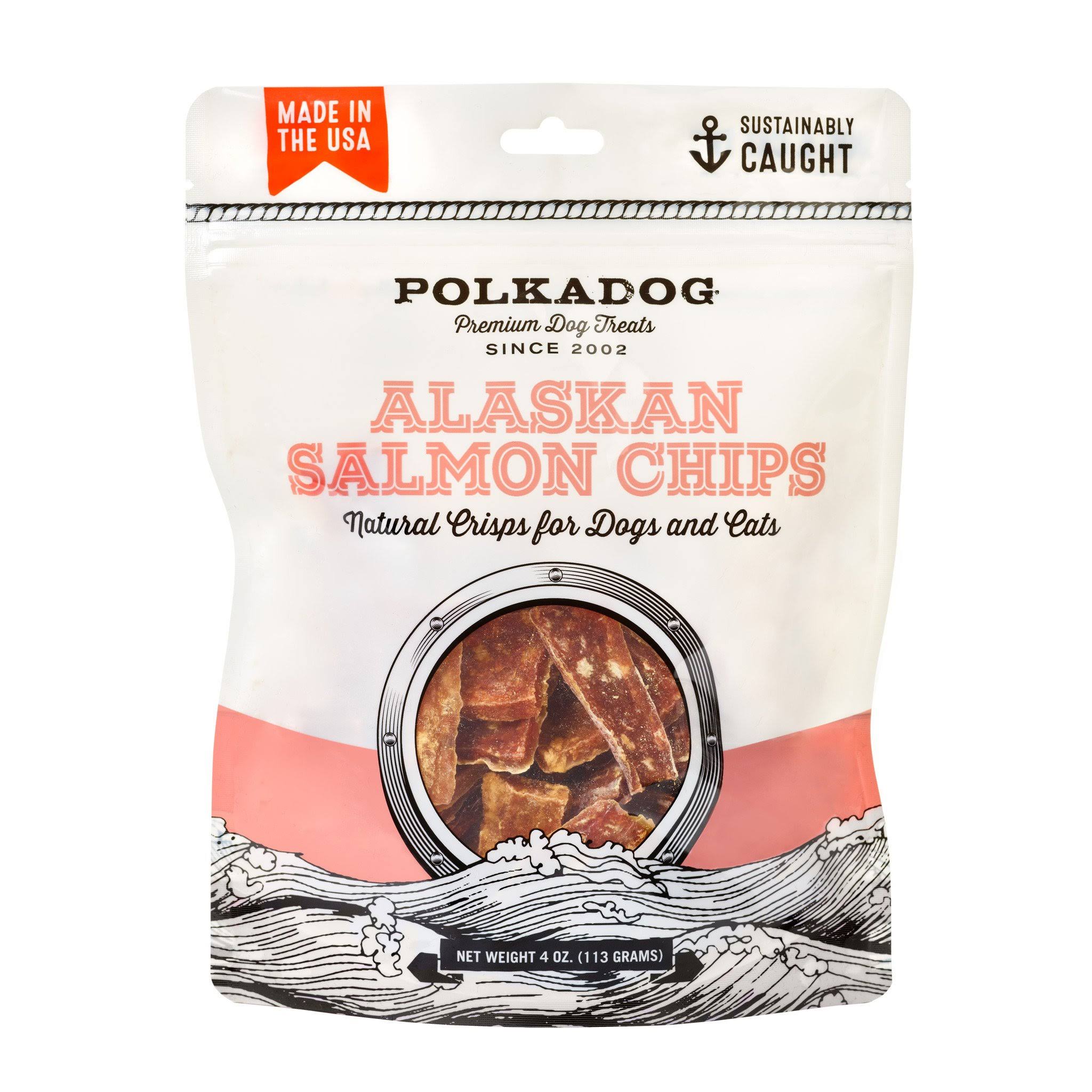 Alaskan Salmon Chips Dog Treats by Polka Dog - 4 oz Bag
