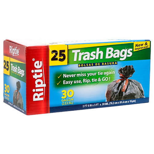RipTie Trash Bags - 30gal, x25