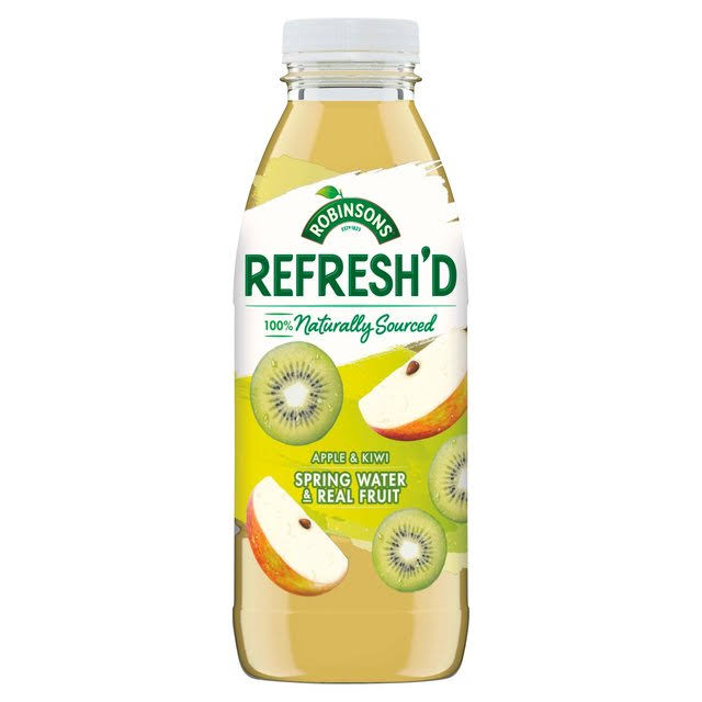 Robinsons Refresh'd Spring Water - Apple & Kiwi, 500ml, with Real Fruit