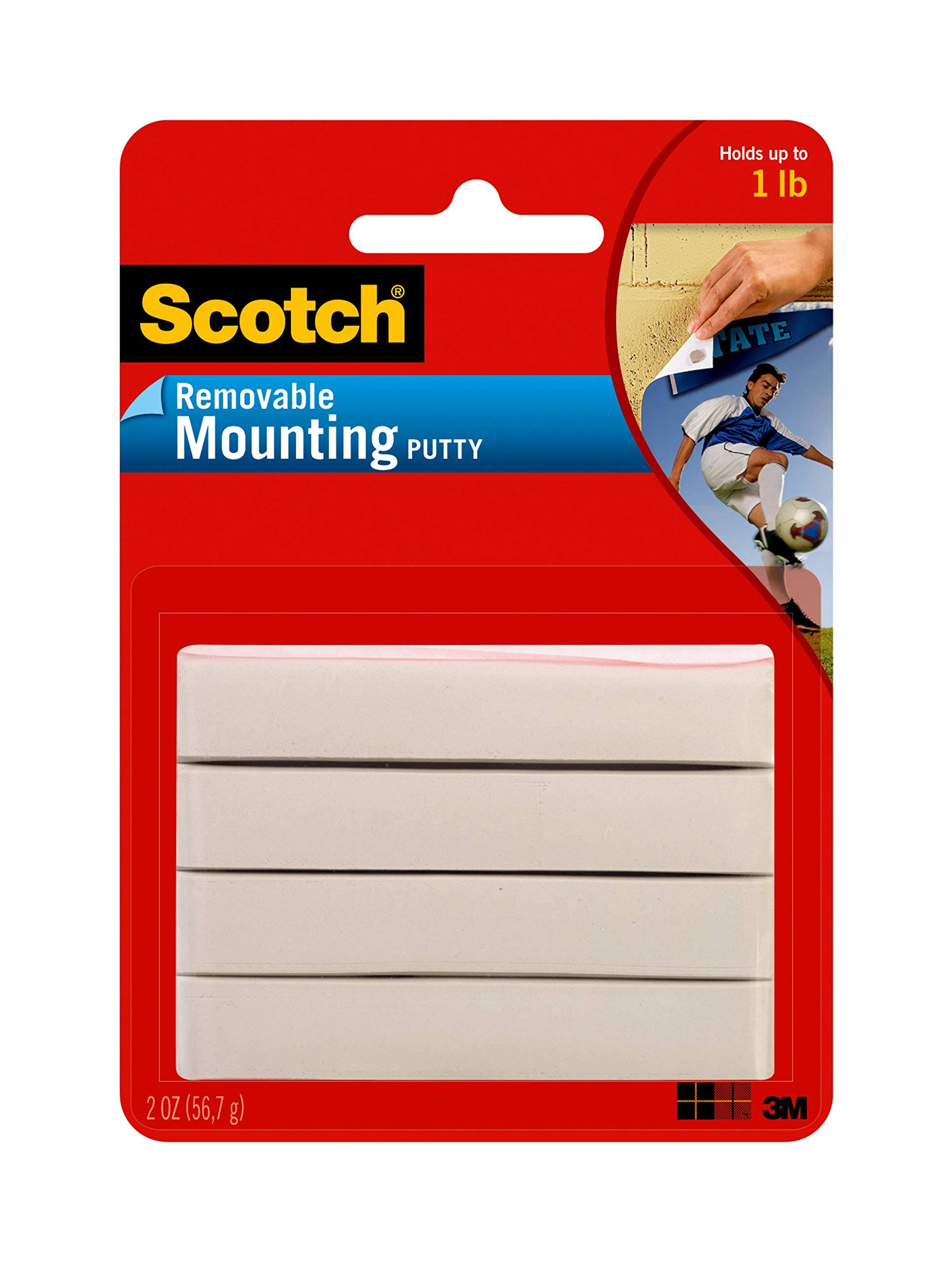 Scotch Mounting Putty Adhesive - Removable, 2oz, White