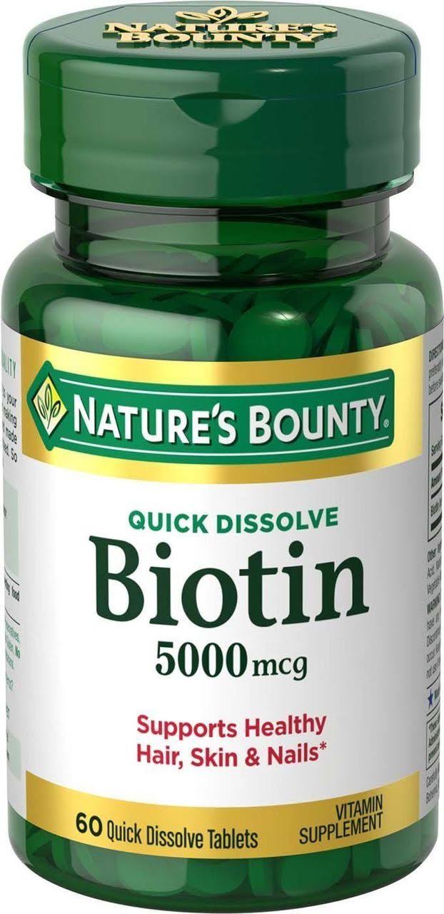 Natures Bounty Biotin Vitamin Supplement - 60 Tablets, 5000mcg