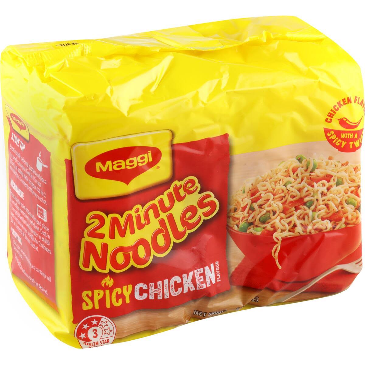 Maggi 2 Minute Spicy Chicken Flavour Noodles 5 Pack