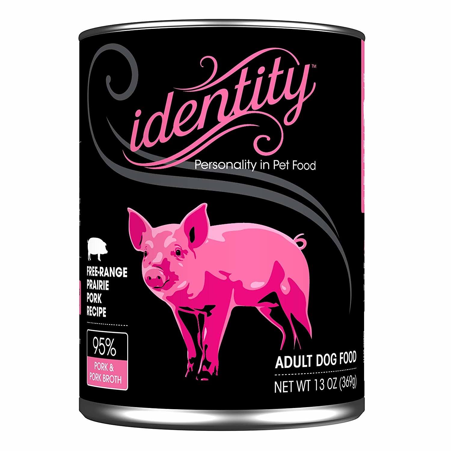 Identity 95% Free Range Prairie Pork Canned Dog Food 13oz 12 Case