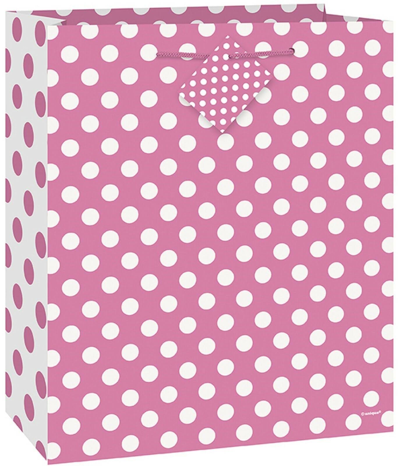 Unique Gift Bag - Hot Pink & Dots